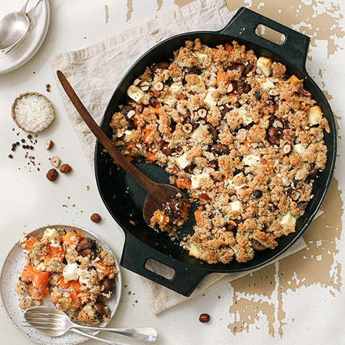 Crumble salé d’automne à la butternut